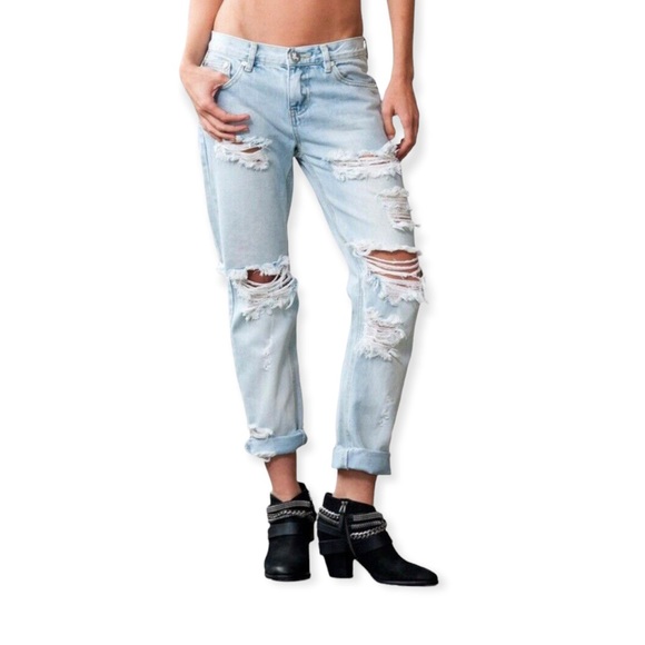 COPY - One Teaspoon Womens Awesome Baggies Low Waist Relaxed Leg Jeans Sz 28 - Picture 1 of 11